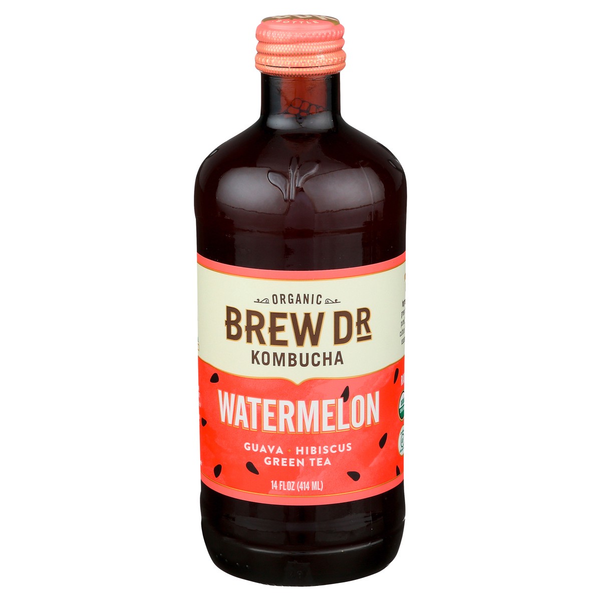 slide 1 of 9, Brew Dr. Organic Watermelon Kombucha, 14 oz