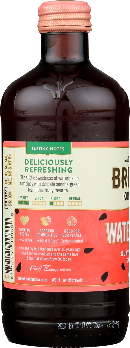 slide 7 of 9, Brew Dr. Organic Watermelon Kombucha, 14 oz