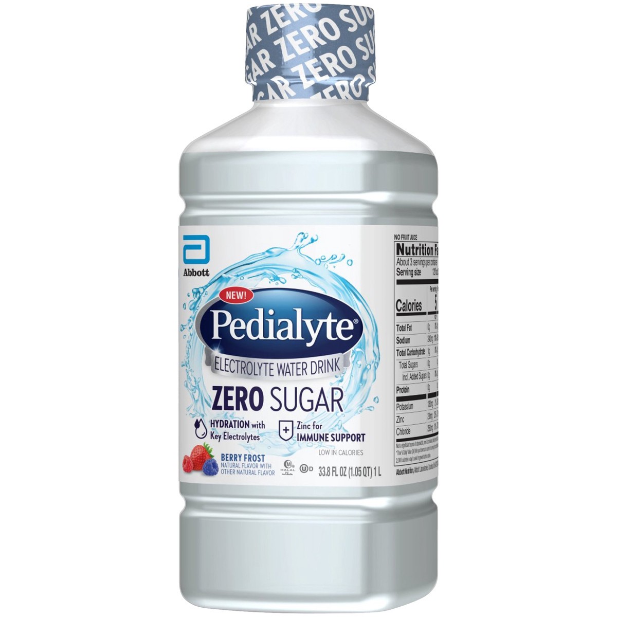 slide 2 of 9, Pedialyte Zero Sugar Electrolyte Solution Berry Frost Ready-to-Drink 33.8 fl oz Bottle, 33.8 fl oz