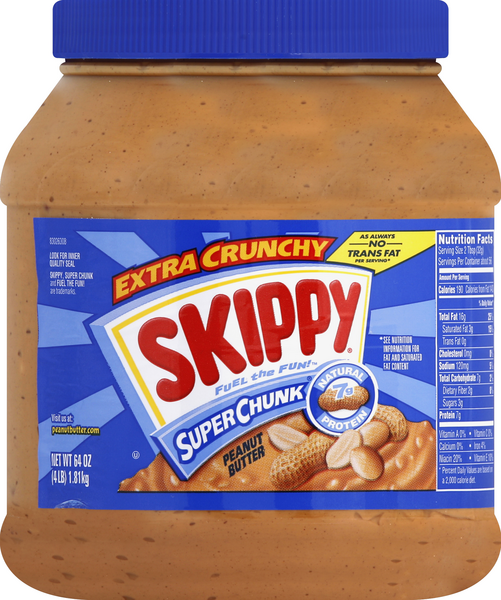 slide 1 of 1, Skippy Chunky Peanut Butter, 64 oz