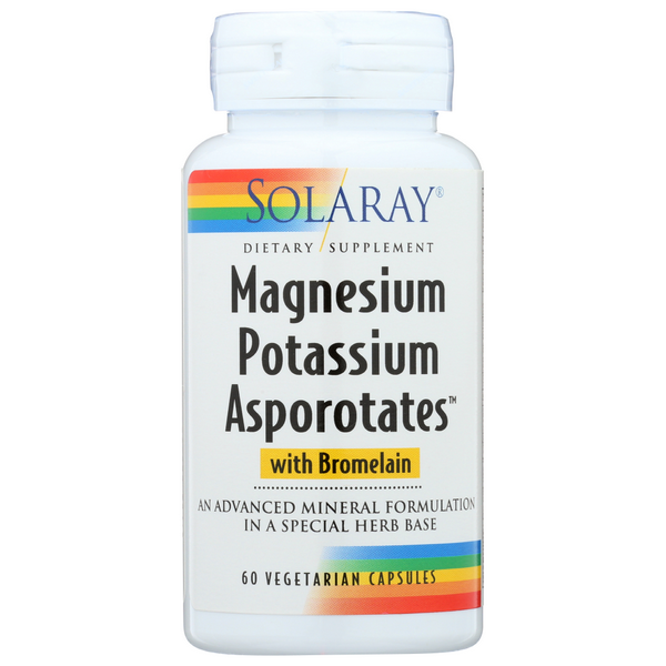 slide 1 of 1, Solaray Magnesium Potassium Asporotates, 60 ct