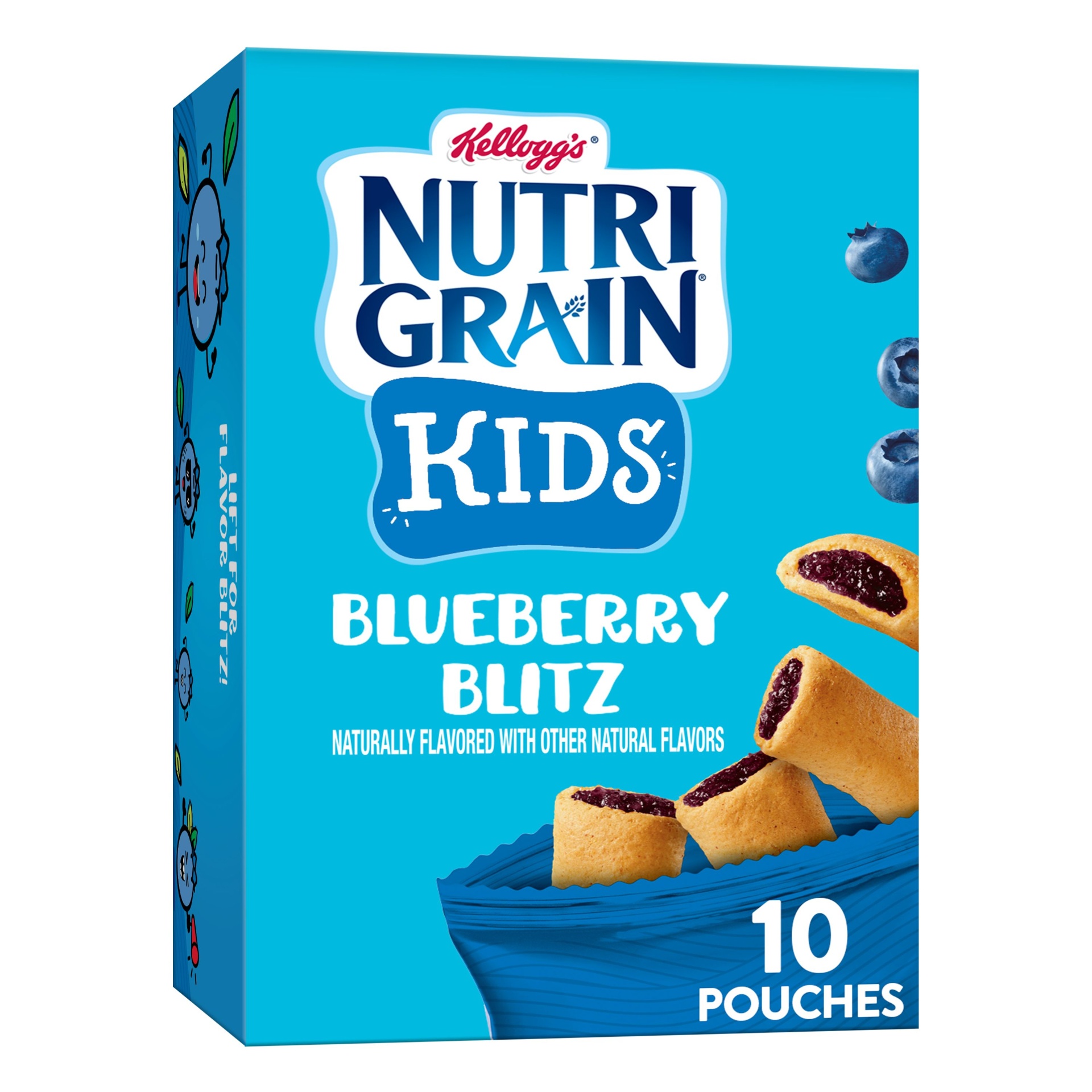 slide 1 of 5, Kellogg's Nutri-Grain Mini Breakfast Bars, Made with Whole Grains, Kids Lunch Snacks, Blueberry, 13 oz