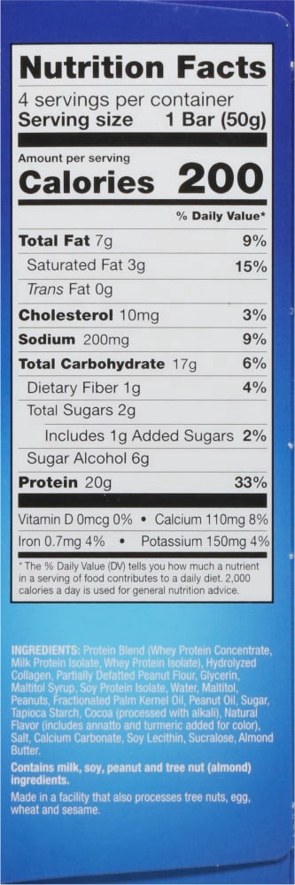 slide 2 of 3, Pure Protein Chocolate Peanut Butter Protein Bar, 4 ct; 1.76 oz