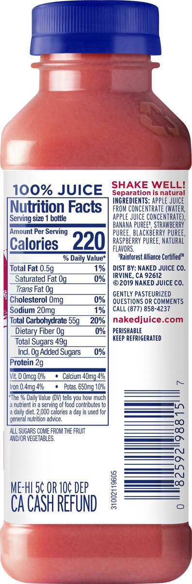 slide 3 of 8, Naked Chilled Juice, Berry, 15.2 oz