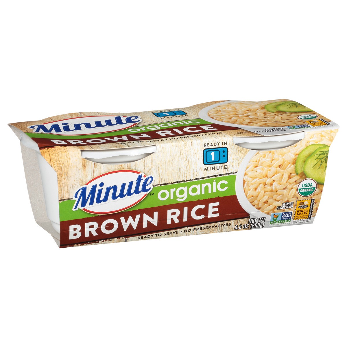 slide 5 of 11, Minute Rice Ready To Serve Organic Brown Rice, 2 ct; 4.4 oz