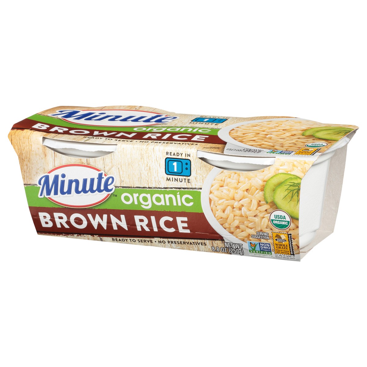 slide 7 of 11, Minute Rice Ready To Serve Organic Brown Rice, 2 ct; 4.4 oz