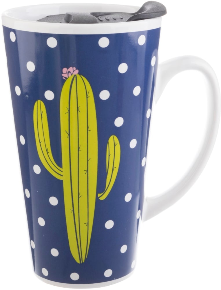 slide 1 of 1, Formation Brands Cactus Latte Mug - Blue/White/Green, 12 oz