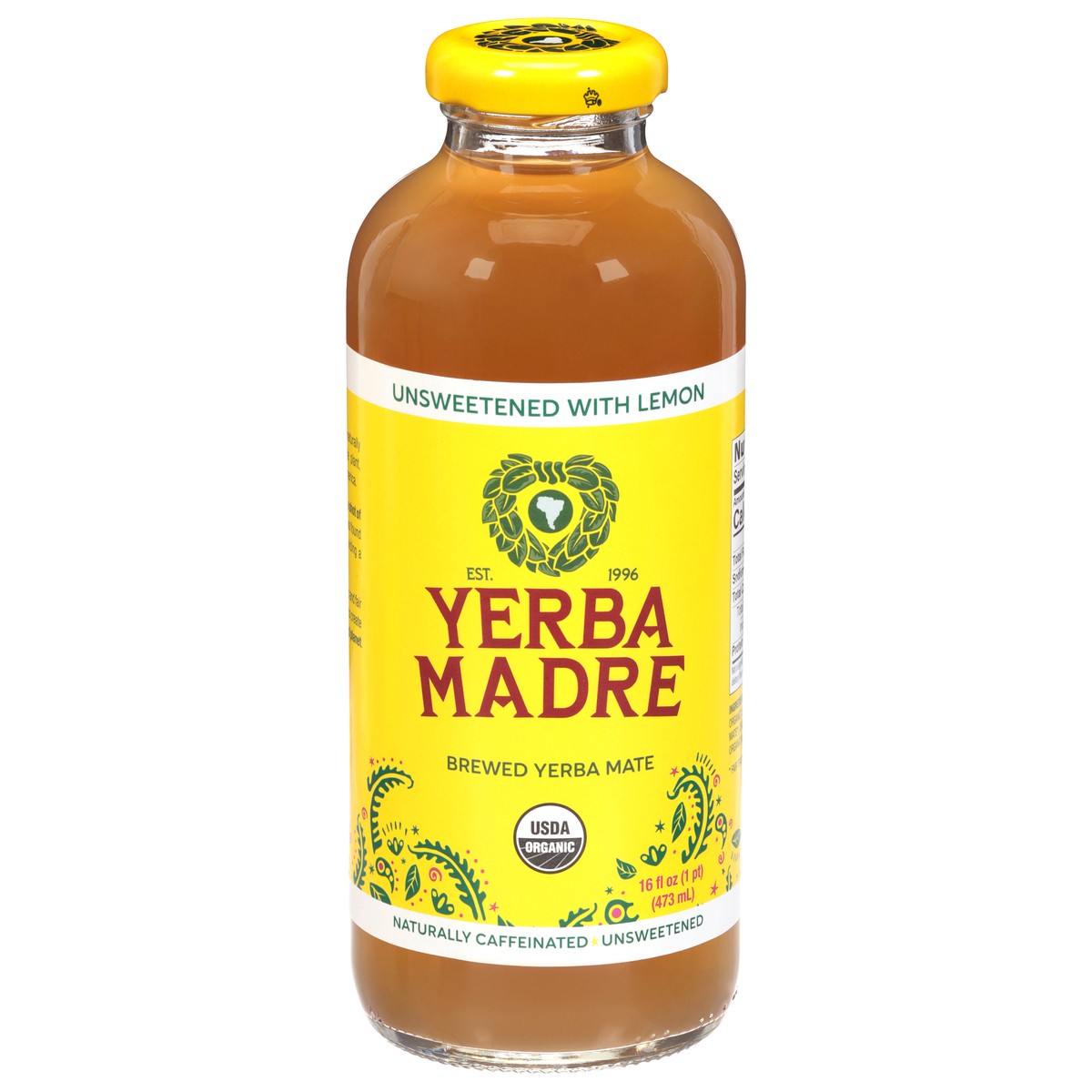 slide 1 of 9, Yerba Madre Unsweetened with Lemon Yerba Mate 16 fl oz, 16 oz