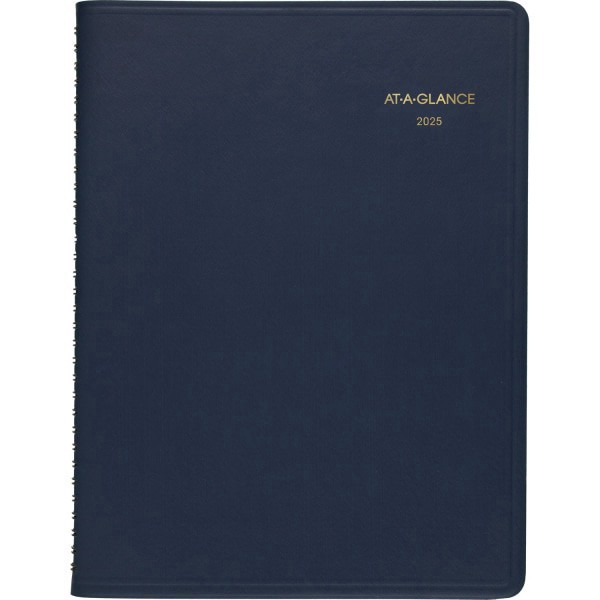 slide 1 of 3, 2025-2026 At-A-Glance Monthly Planner, 9"" X 11"", Navy, January To March, 7026020, 1 ct