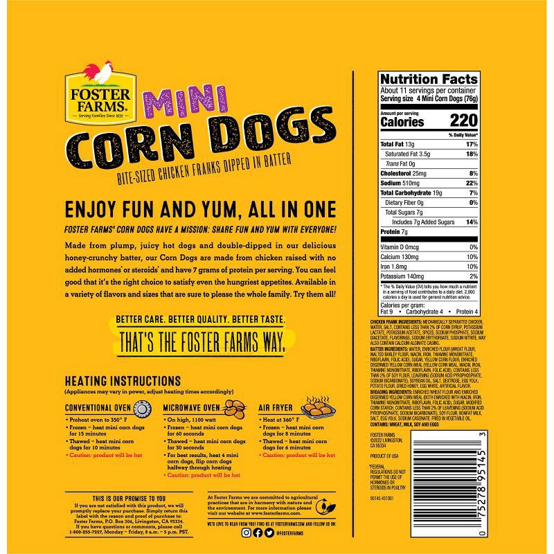 slide 2 of 6, Foster Farms Mini Corn Dogs, 40 ct; 29.03 oz