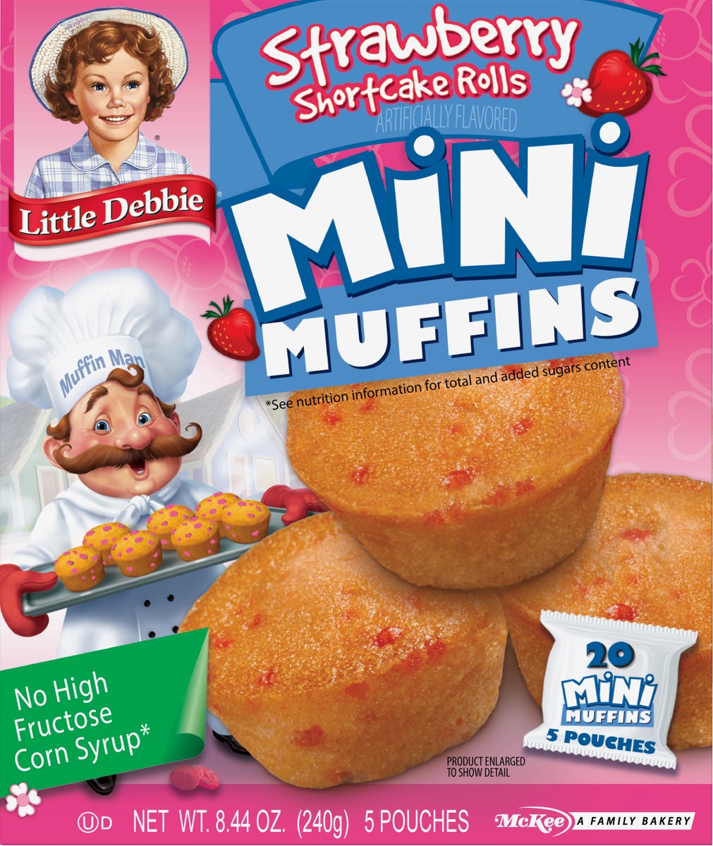 slide 5 of 9, Little Debbie Muffins, Strawberry Shortcake Rolls, Mini, 5 ct