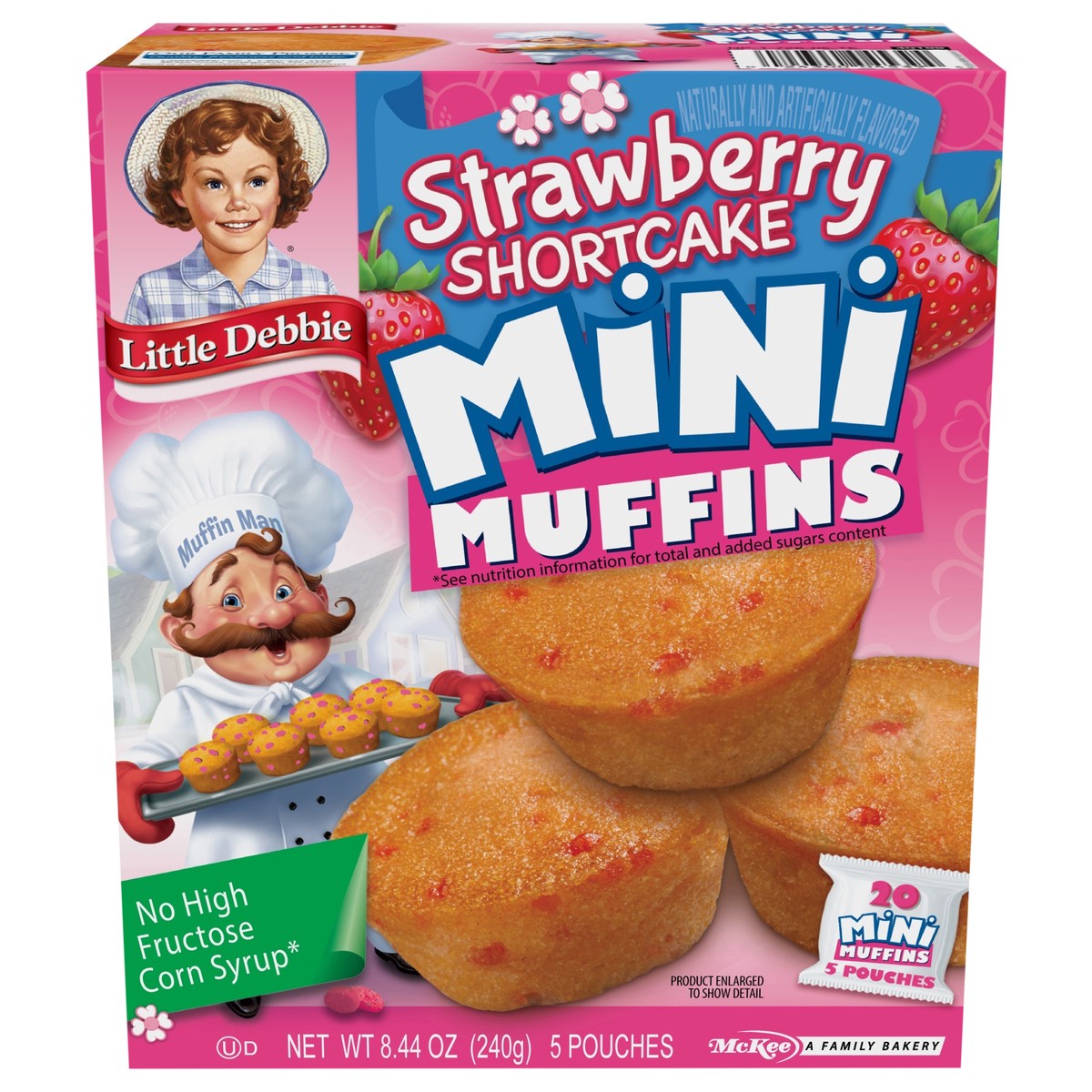 slide 1 of 9, Little Debbie Muffins, Strawberry Shortcake Rolls, Mini, 5 ct