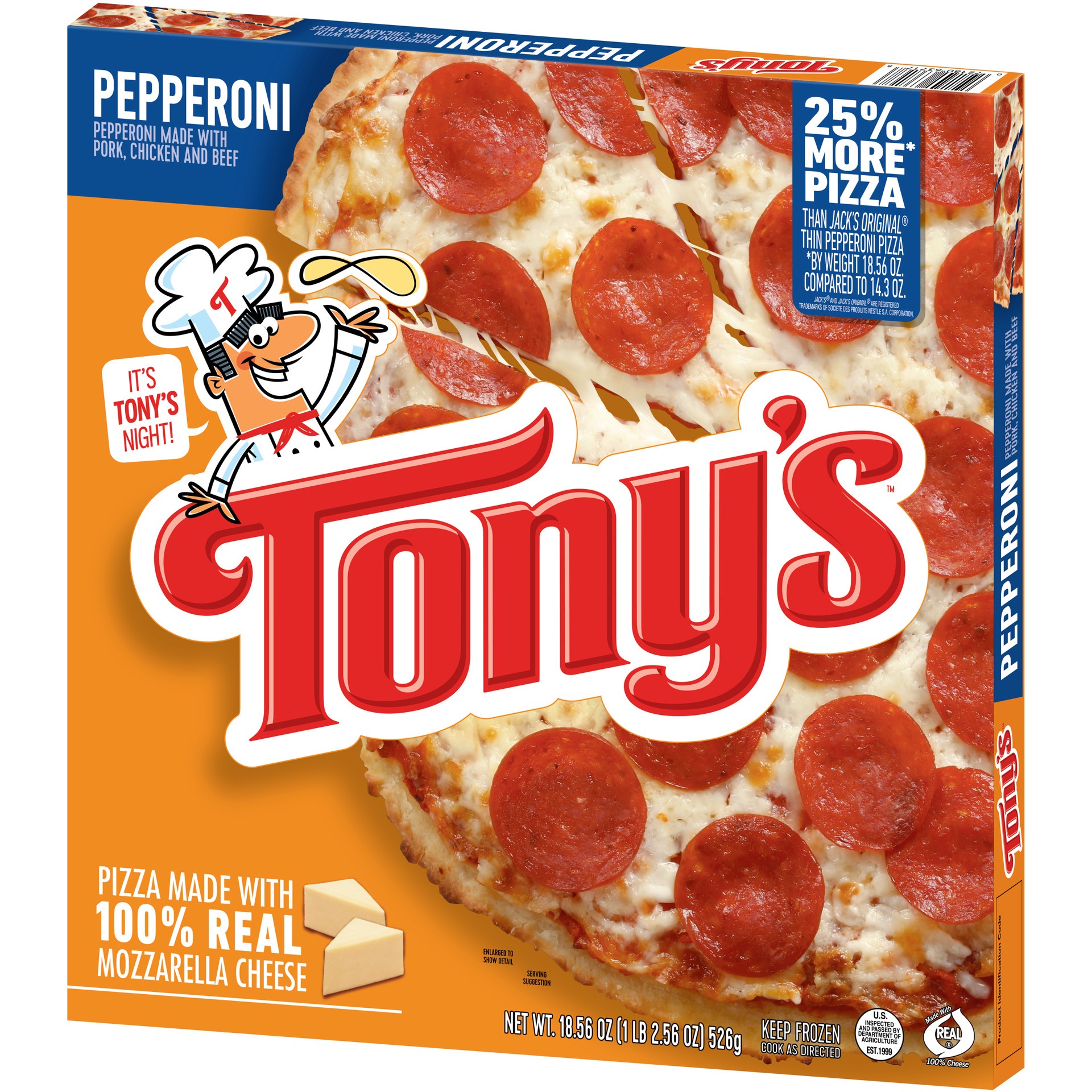 slide 4 of 5, Tony's Pepperoni Frozen Pizza - 18.56oz, 18.56 oz