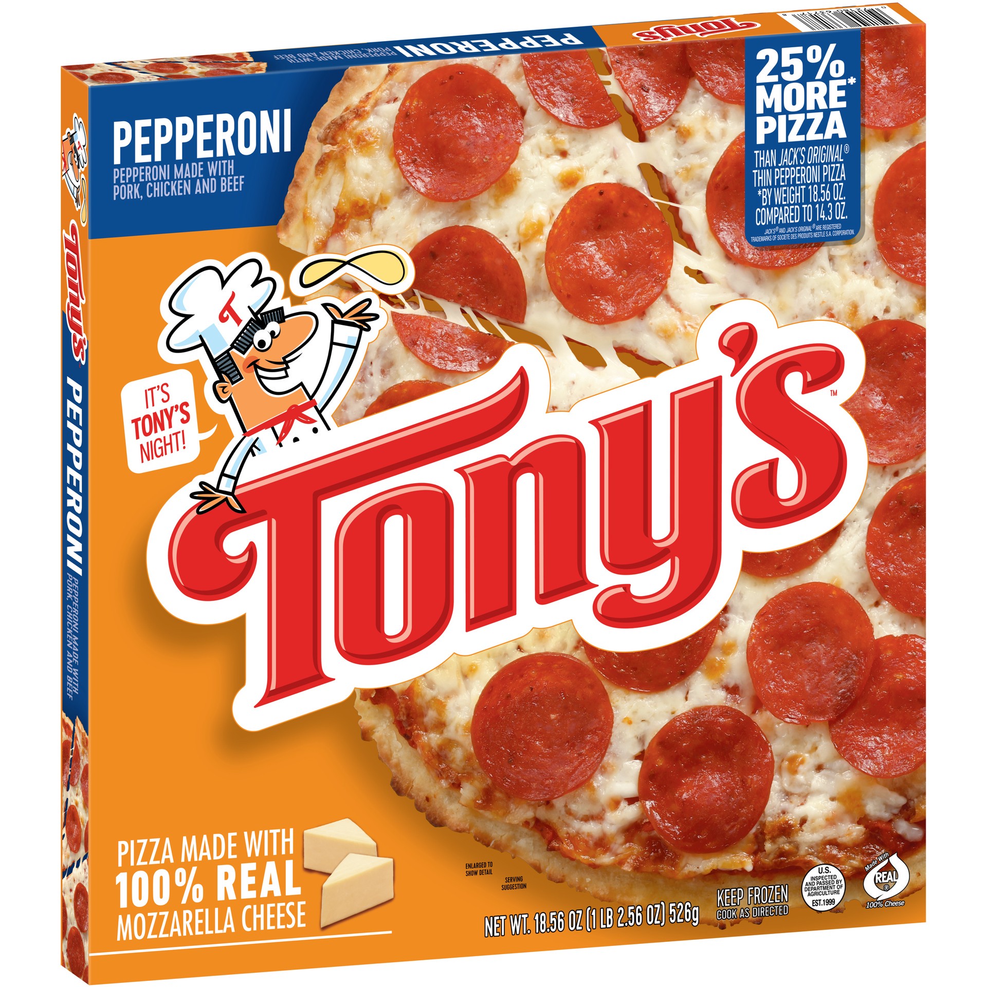 slide 3 of 5, Tony's Pepperoni Frozen Pizza - 18.56oz, 18.56 oz