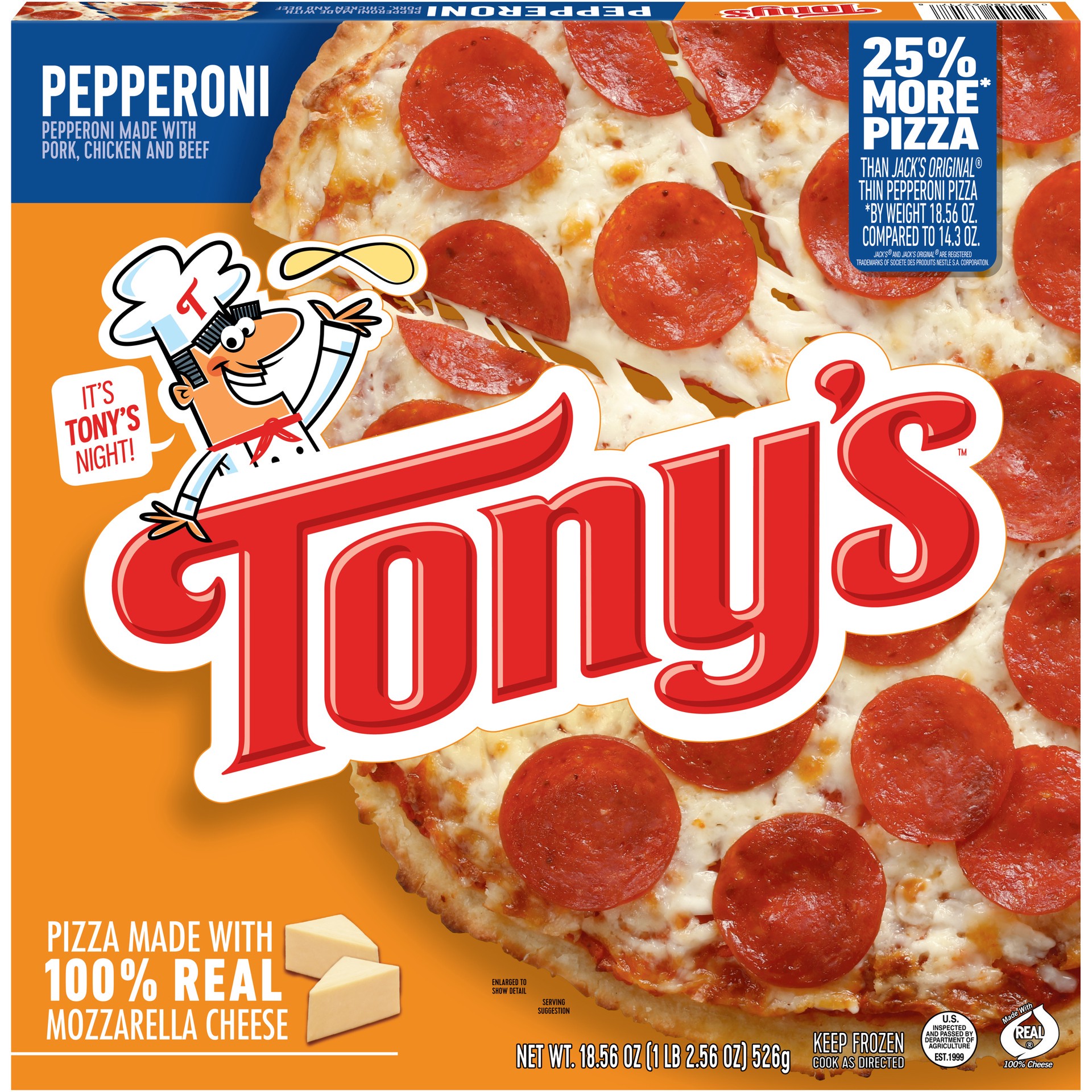 slide 5 of 5, Tony's Pepperoni Frozen Pizza - 18.56oz, 18.56 oz