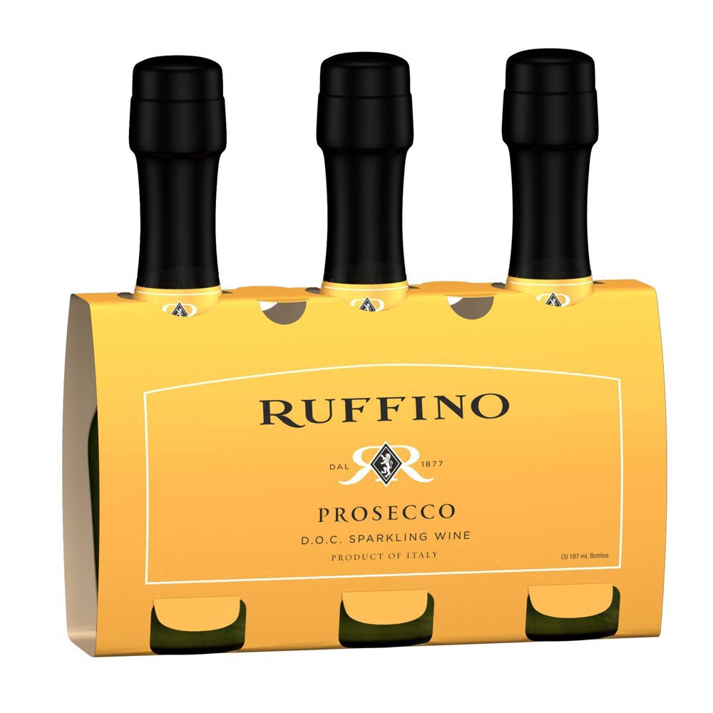 slide 11 of 19, Ruffino Lumina Prosecco DOC, Italian White Sparkling Wine, 3 pk 187 mL Mini Bottles, 18.96 fl. oz