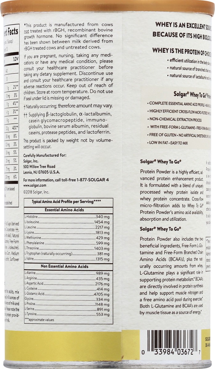 slide 7 of 11, Solgar Whey Protein Powder 16 oz, 16 oz