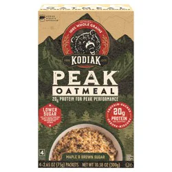 Kodiak Cakes PEAK Oatmeal Packets, Maple Brown Sugar, 13.23 oz/5 ct