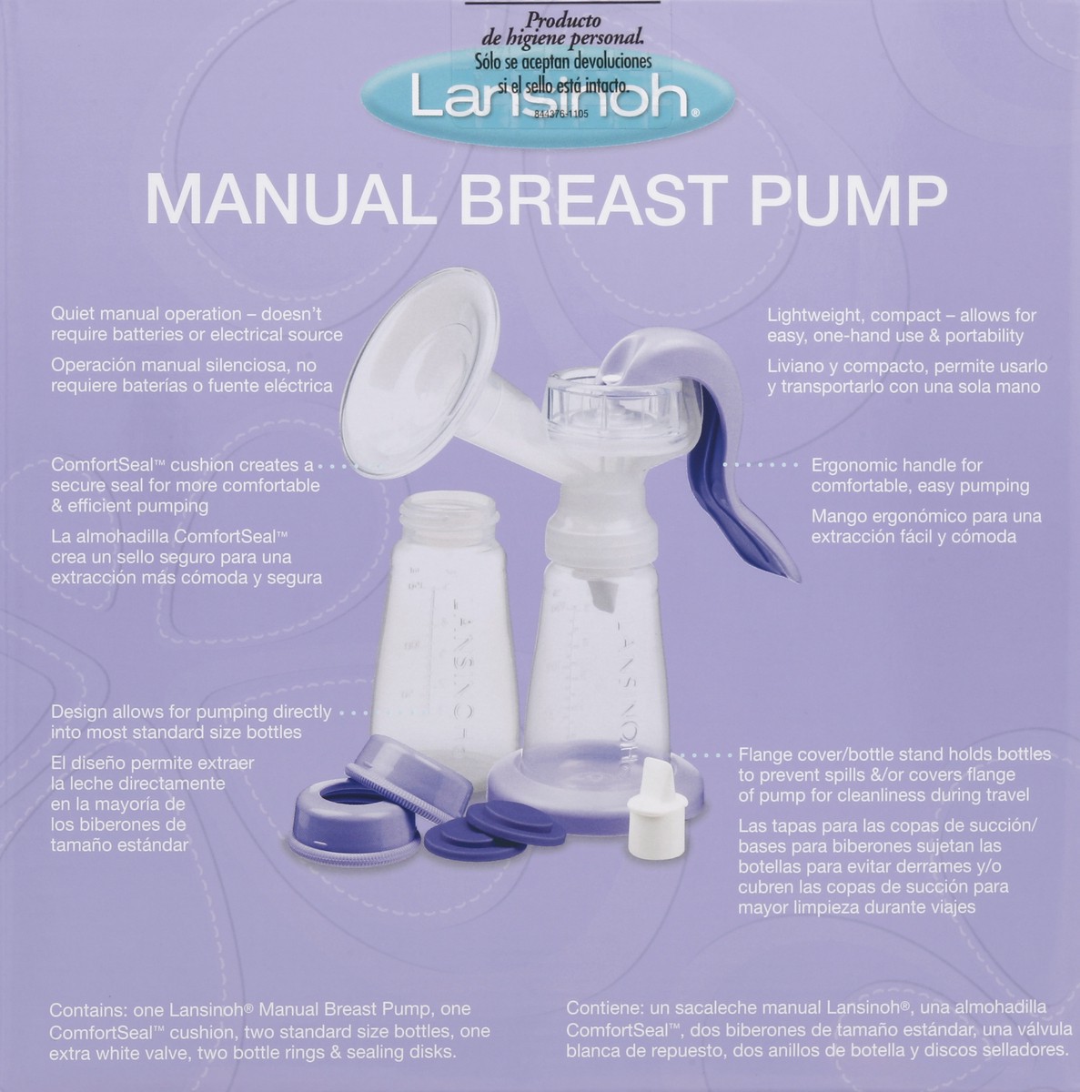 slide 7 of 7, Lansinoh Manual Breast Pump 1 ea, 1 ea