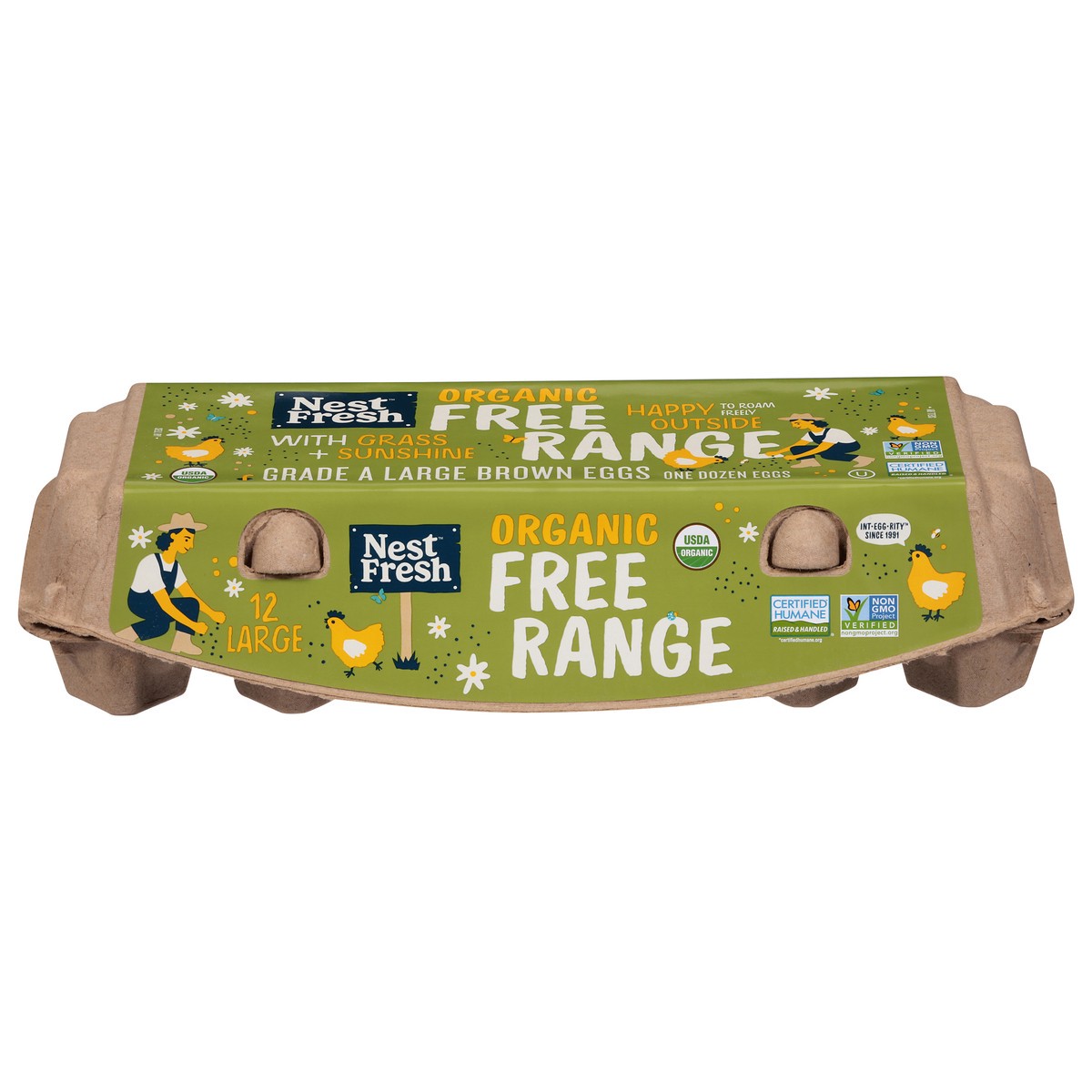 slide 4 of 4, Nestfresh Organic Non Gmo Free Range Hfac Lg A Brown Eggs 12 Count - 12 CT, 12 ct