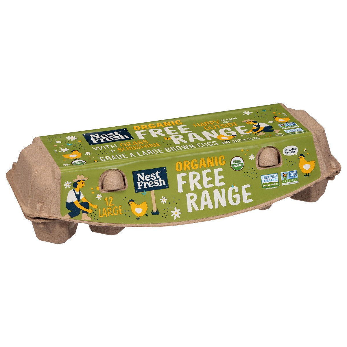 slide 3 of 4, Nestfresh Organic Non Gmo Free Range Hfac Lg A Brown Eggs 12 Count - 12 CT, 12 ct