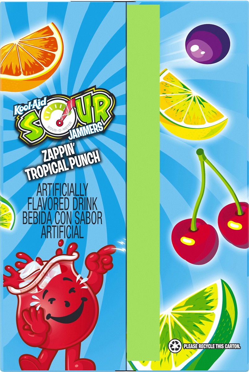 slide 6 of 10, Kool-Aid Jammers Sours Tropical Pucker Punch Juice Drink, 10 ct Box, 60 fl oz