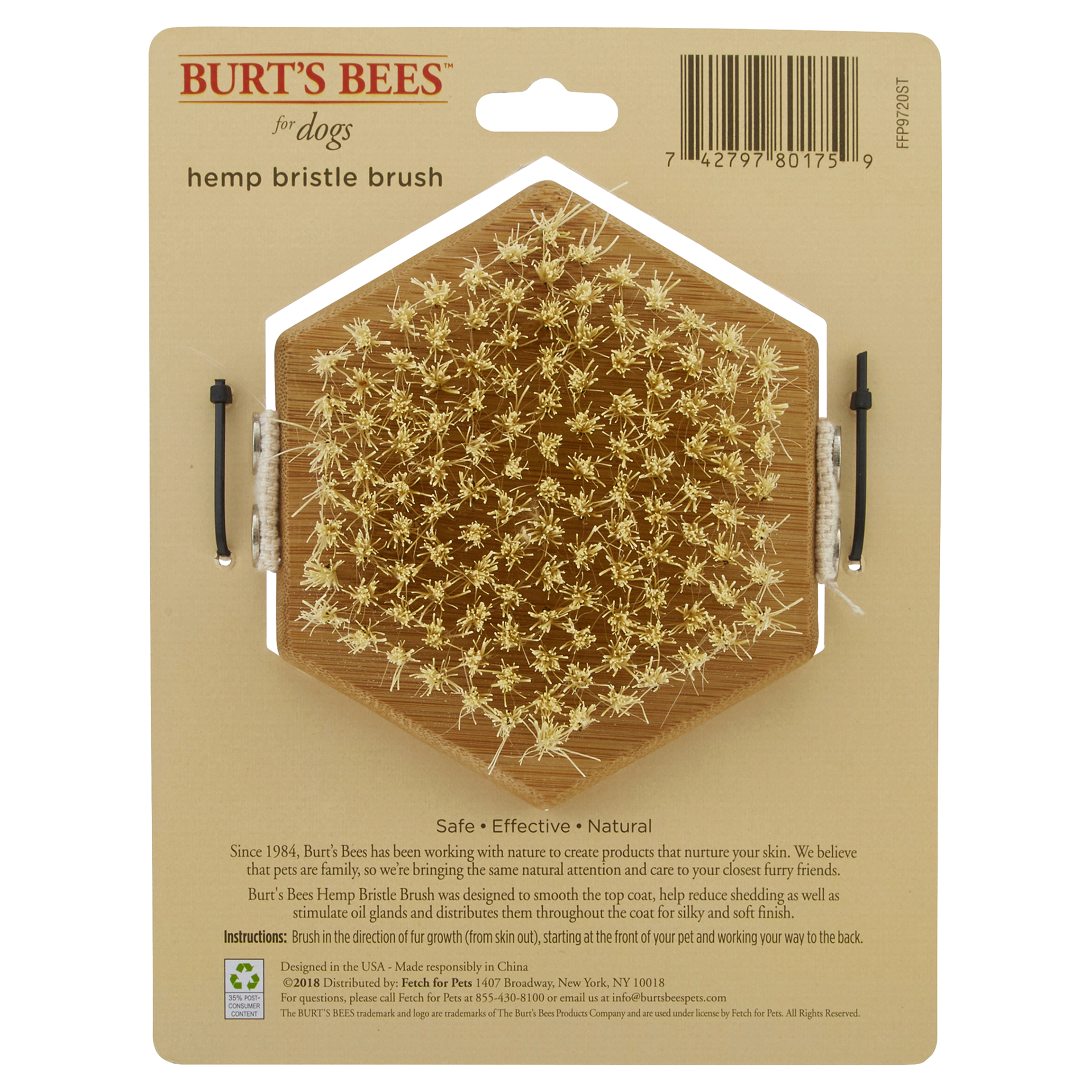 slide 5 of 5, Burt's Bees Palm Hemp Bristle Pet Brush, 1 ct