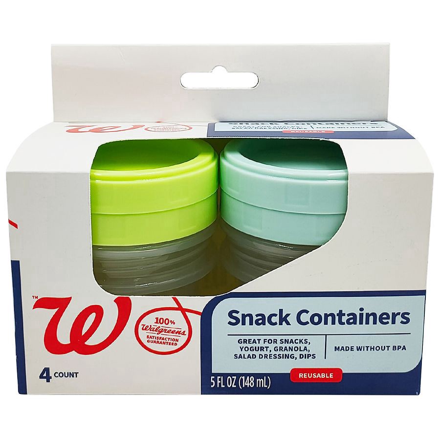 slide 1 of 1, Walgreens Snack Containers, 4 ct