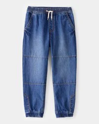 Oshkosh Kid Tapered Iconic Denim Drawstring Joggers - Medium Wash Medium Ozone Wash 6