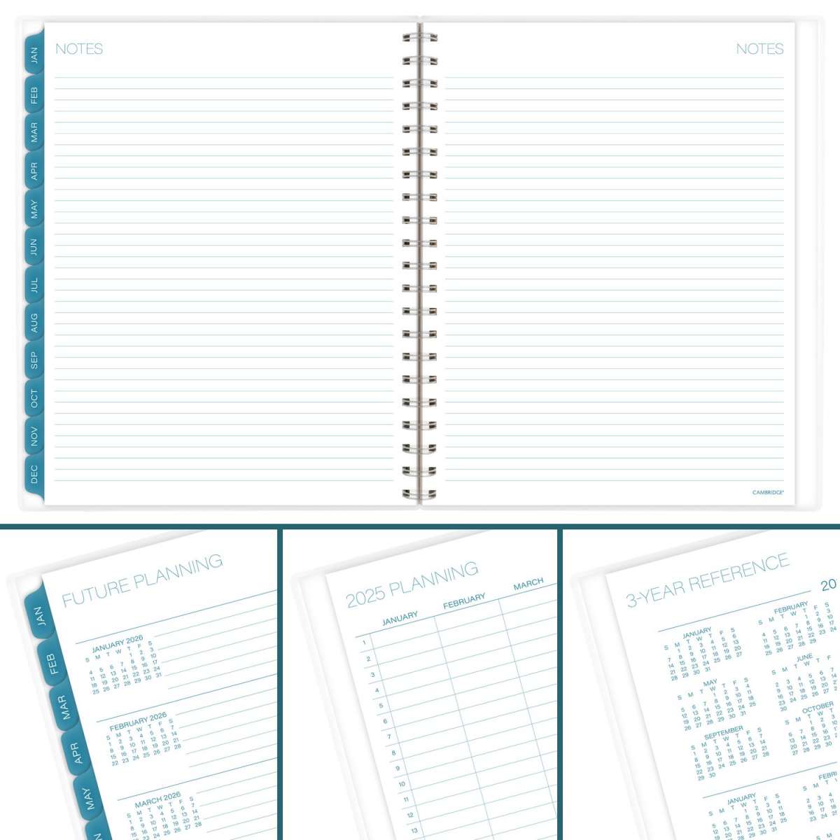 slide 5 of 5, Cambridge Glacier 2025 Weekly Monthly Planner, Large, 8 1/2" x 11", 1 ct