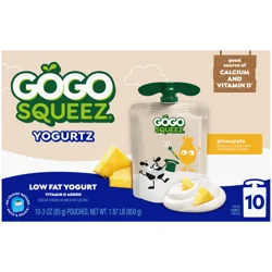 GoGo squeeZ YogurtZ Pineapple, 10 ct