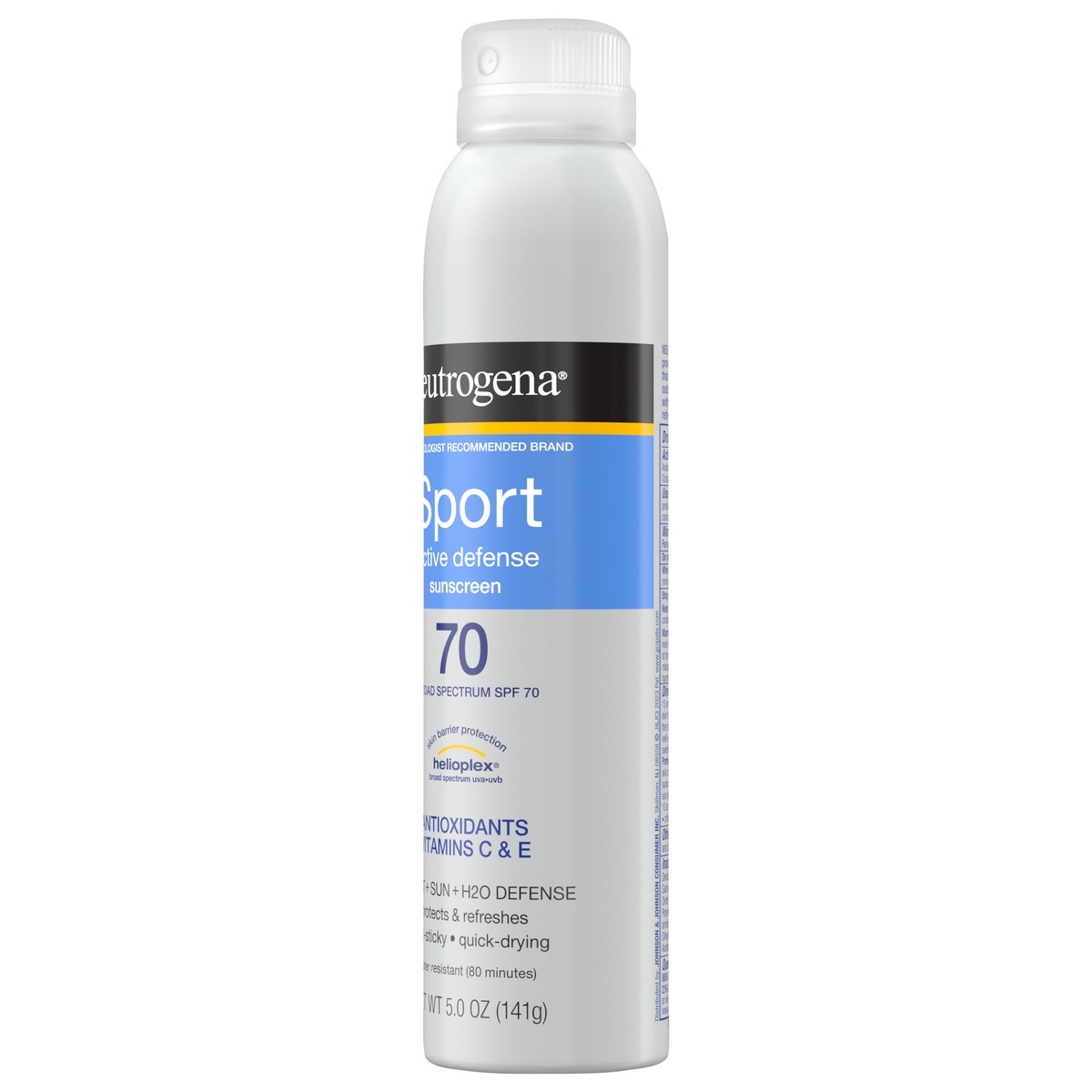 slide 2 of 12, Neutrogena Sport Active Defense with Broad Spectrum SPF 70 Sunscreen Spray, 5.0 Oz, 5 oz