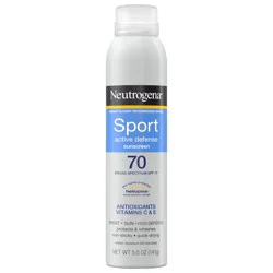 Neutrogena Sport Active Defense with Broad Spectrum SPF 70 Sunscreen Spray, 5.0 Oz
