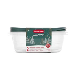 Rubbermaid TakeAlongs 2pk 11.7c Large Square Food Storage Containers - Blue Spruce