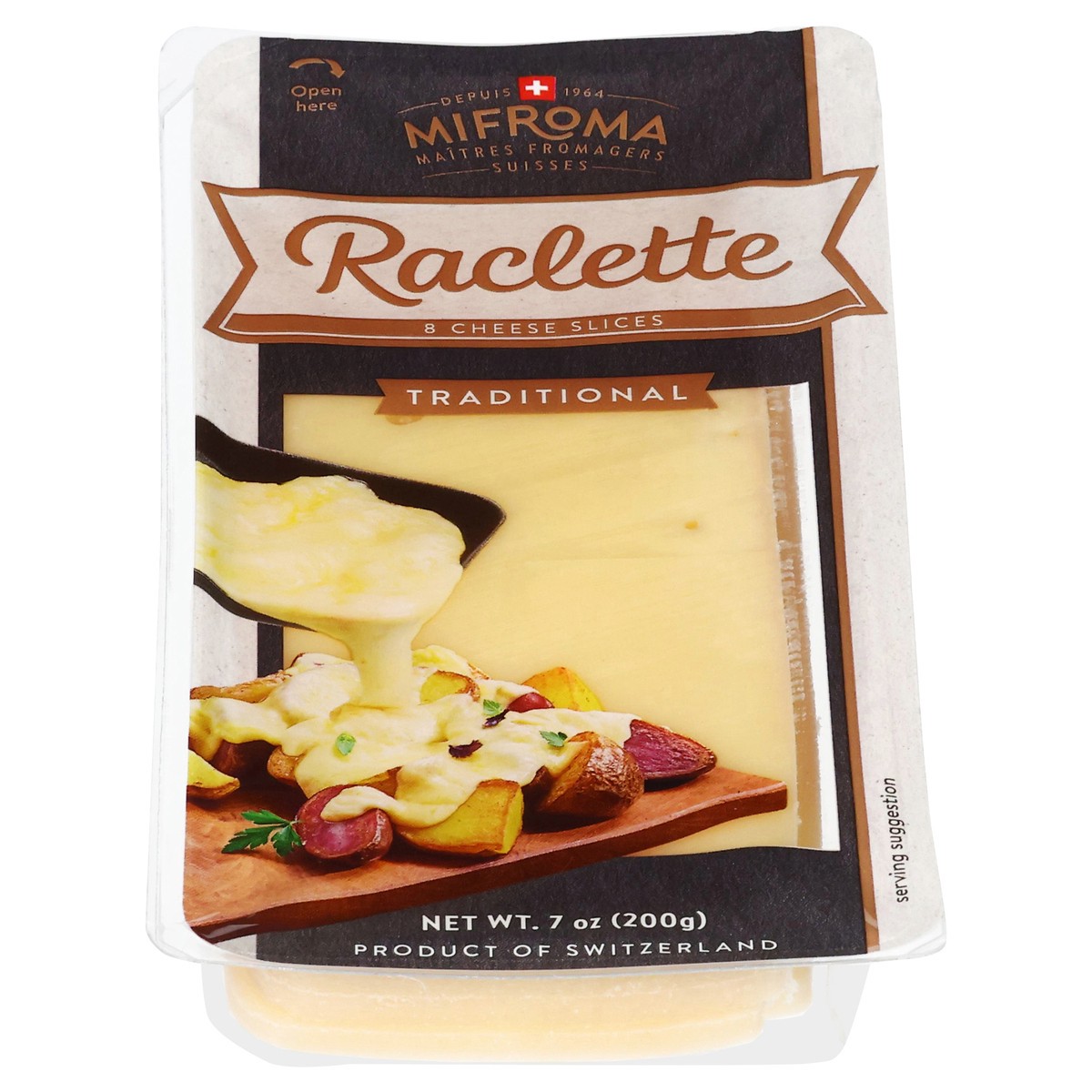 slide 1 of 14, Mifroma Traditional Raclette Cheese Slices 8 ea, 7 oz