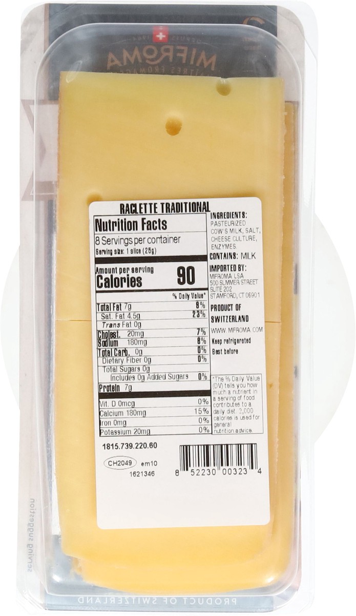 slide 12 of 14, Mifroma Traditional Raclette Cheese Slices 8 ea, 7 oz