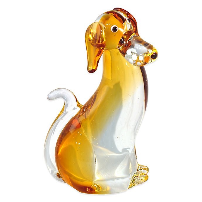 slide 1 of 1, Dale Tiffany Amber Dog Art Glass Figurine, 1 ct