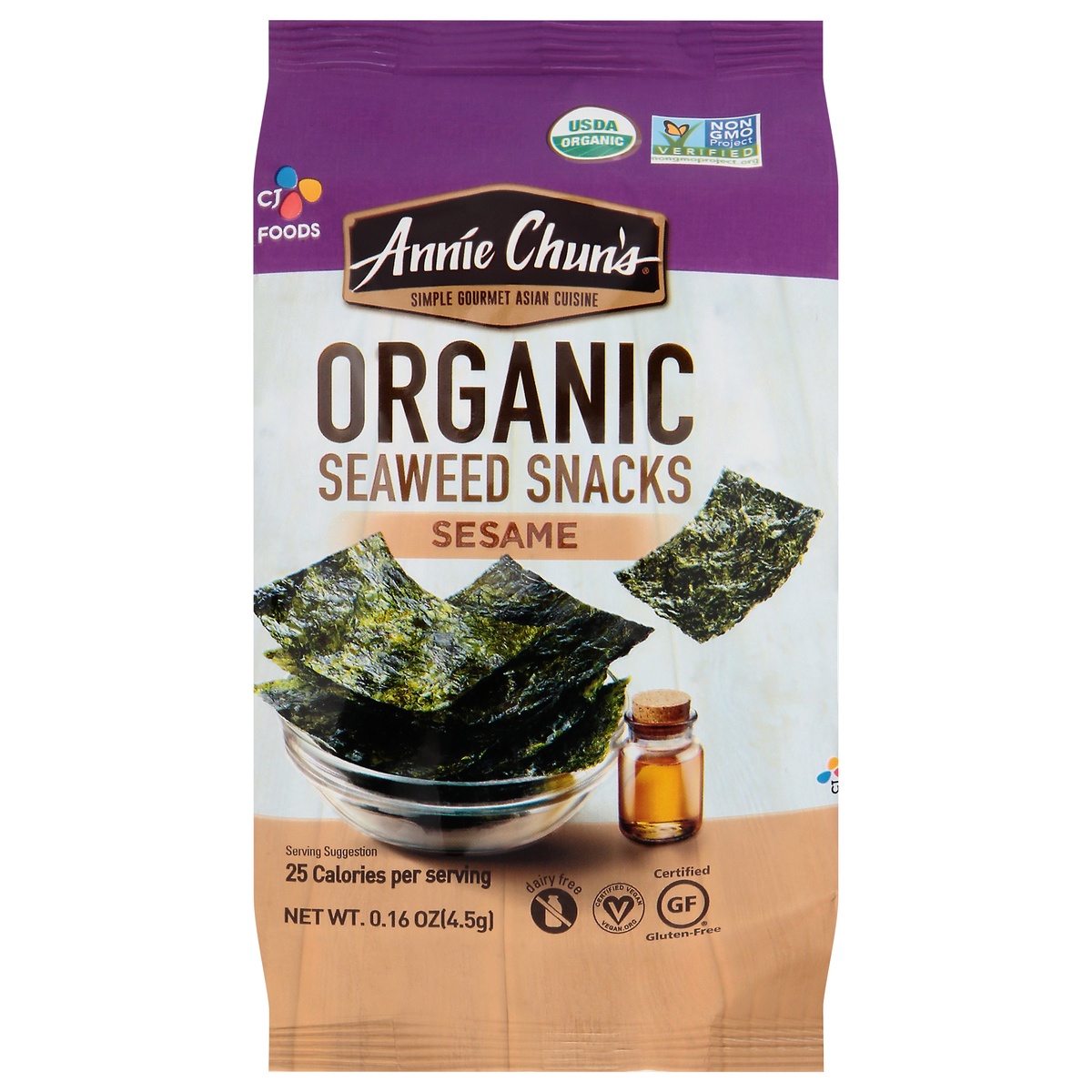 slide 1 of 1, Annie Chun's Organic Sesame Seaweed Snacks 0.16 oz, 0.16 oz