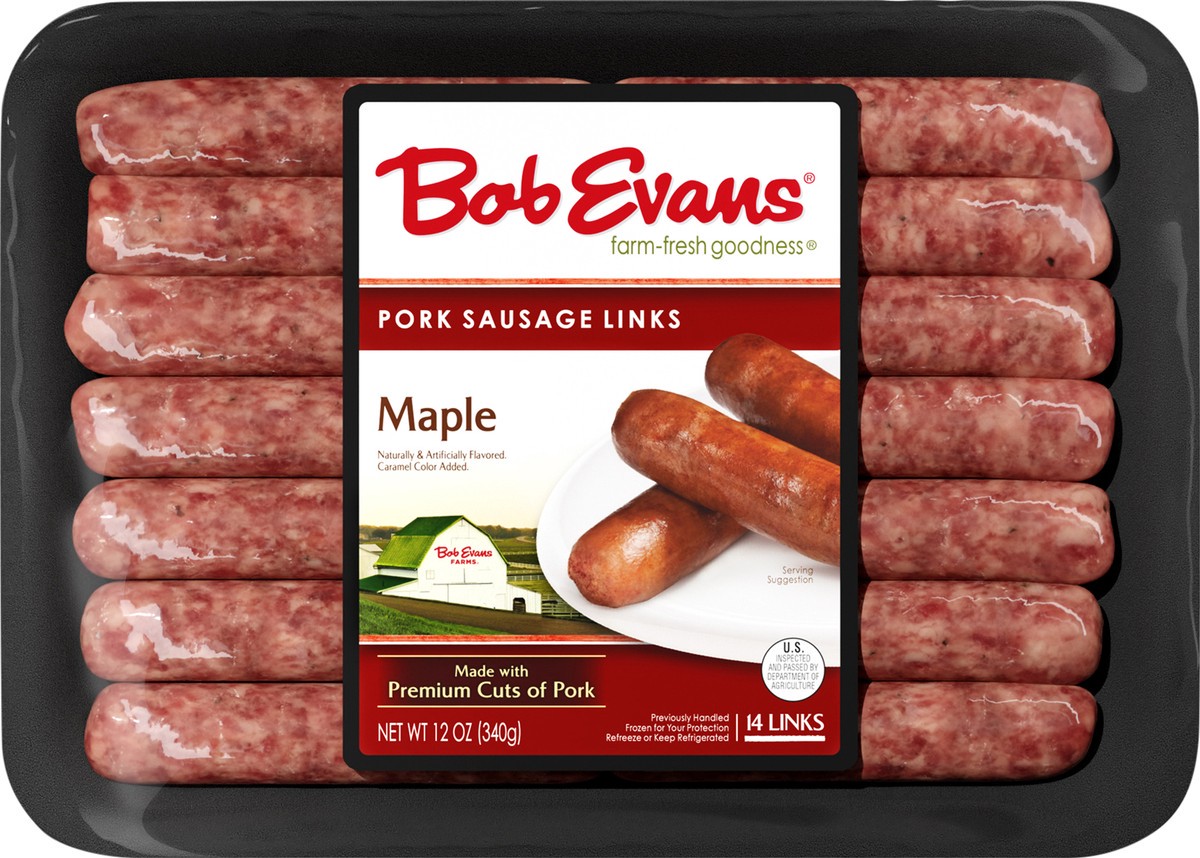 slide 7 of 9, Bob Evans Maple Pork Sausage Links, 12 oz