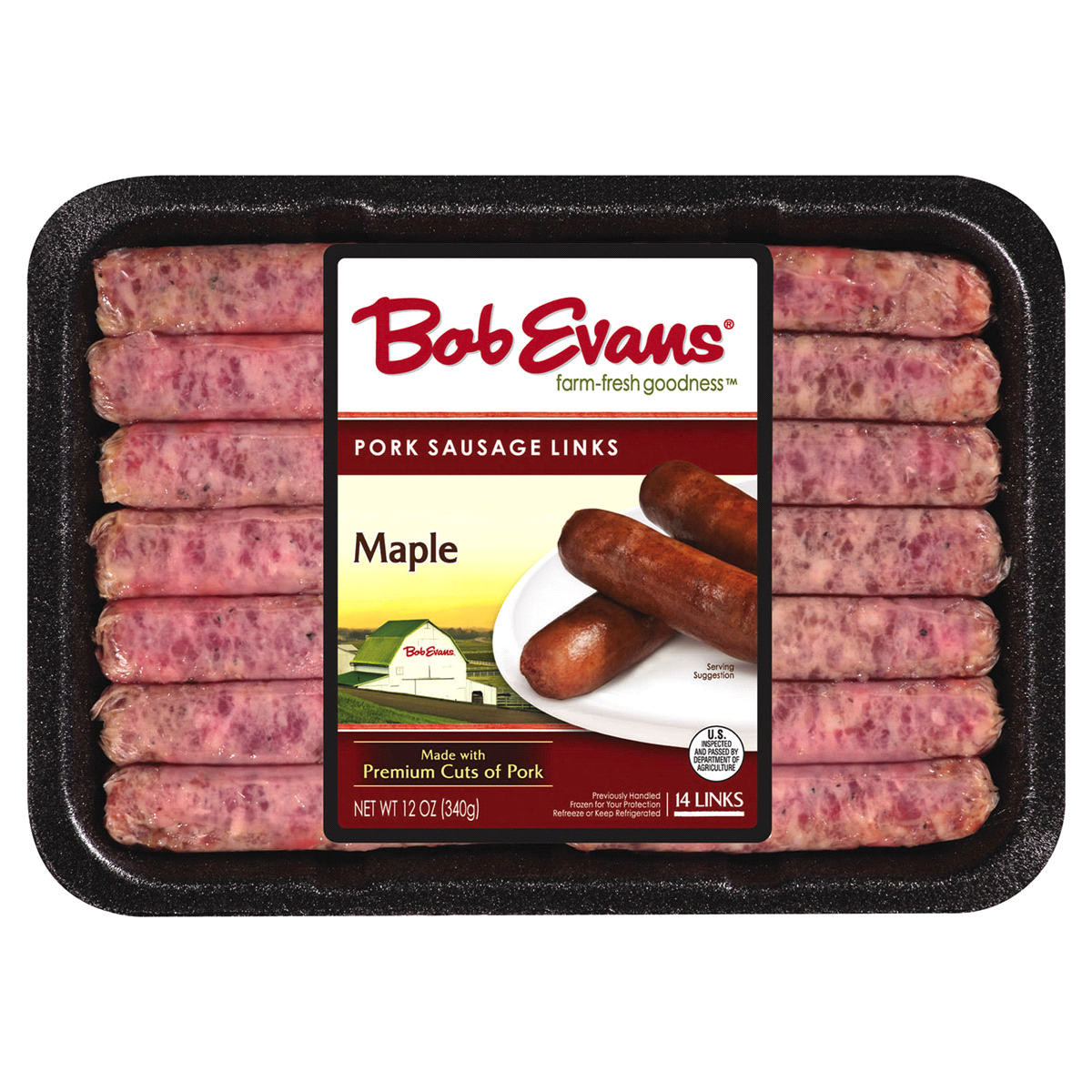 slide 1 of 2, Bob Evans Maple Pork Sausage Links, 12 oz