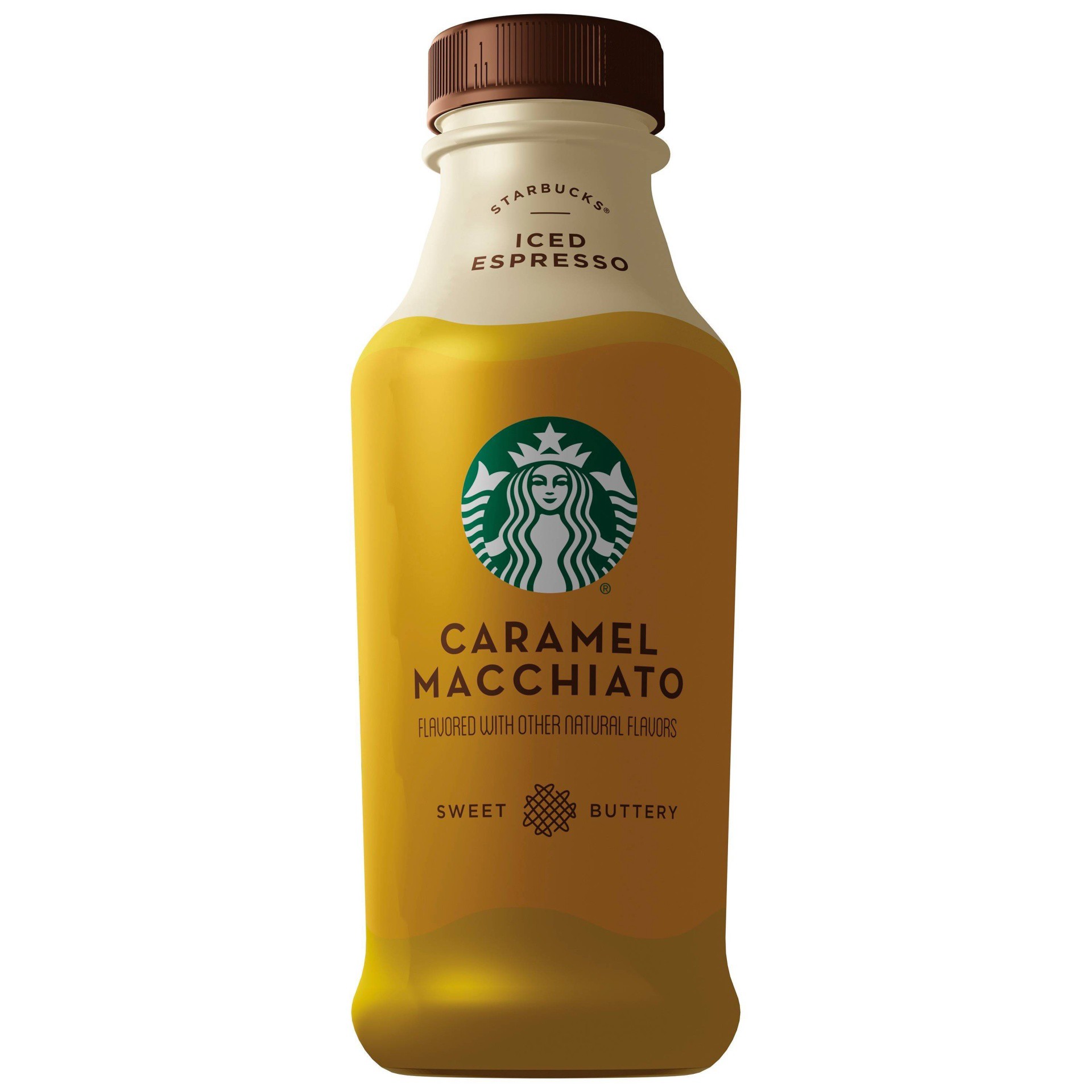 slide 1 of 4, Starbucks Iced Espresso Beverage Caramel Macchiato Flavored 14 Fl Oz Bottle, 14 oz