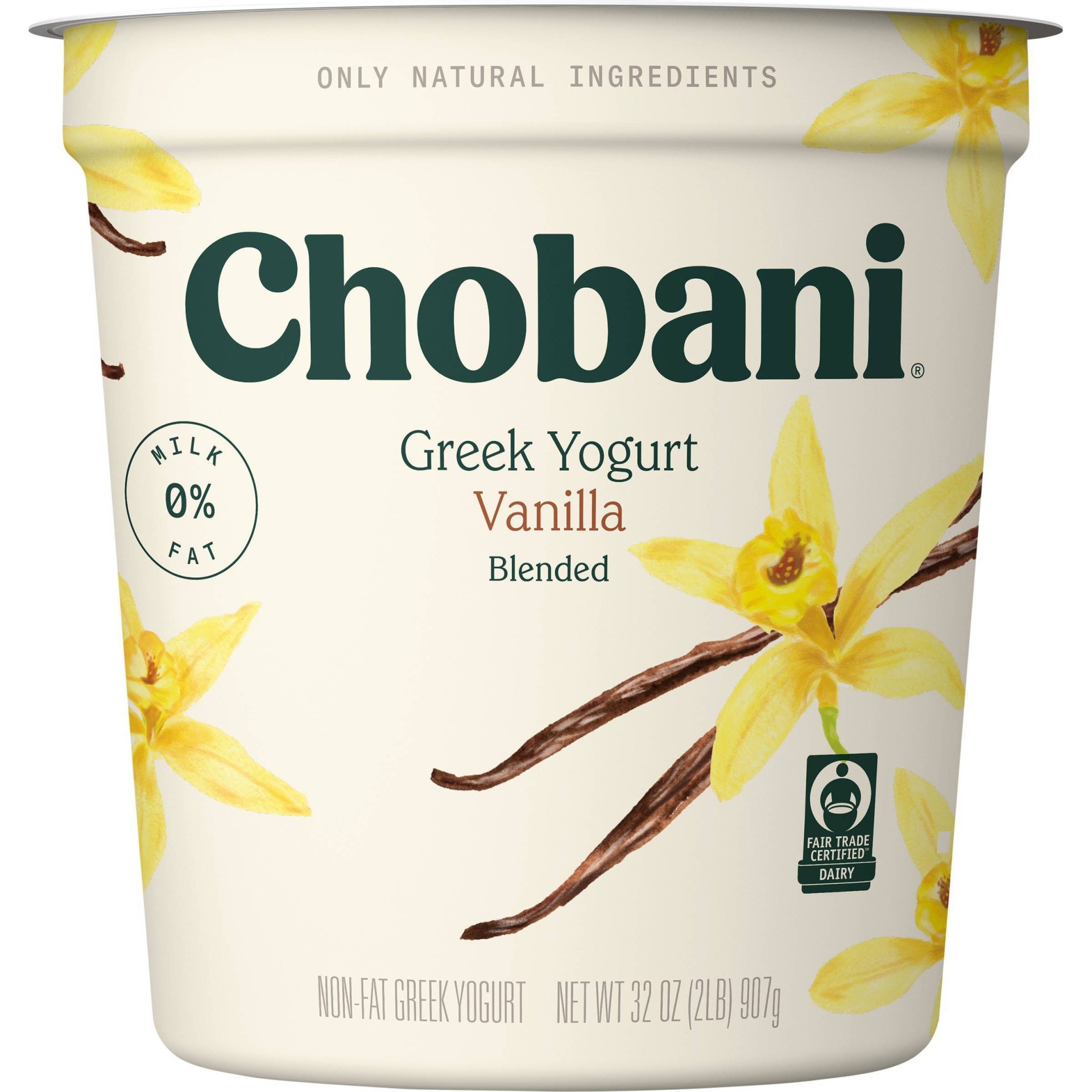 slide 1 of 6, Chobani Greek Yogurt Nonfat Vanilla, 32 oz
