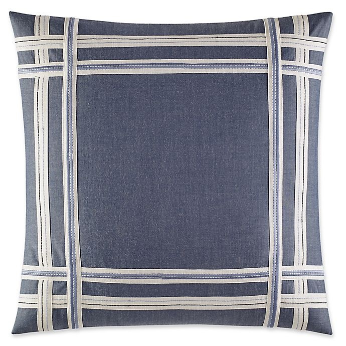 slide 1 of 1, Nautica Fairwater Embroidered Tape Throw Pillow - Medium Blue, 1 ct