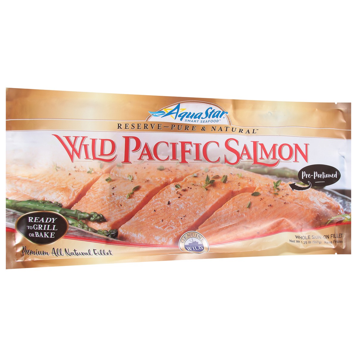 slide 2 of 9, Aqua Star Pure & Natural Wild Pacific Salmon Filet, 1.25 lb