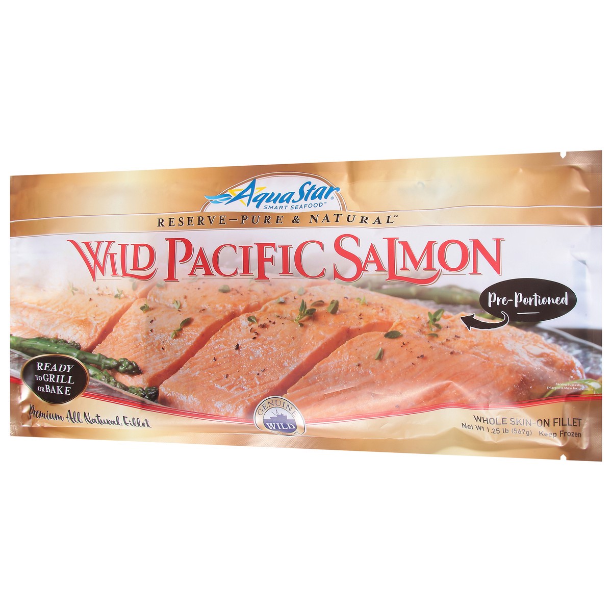 slide 4 of 9, Aqua Star Pure & Natural Wild Pacific Salmon Filet, 1.25 lb