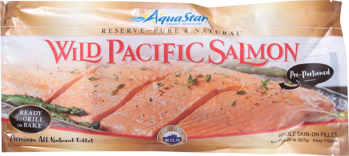 slide 7 of 9, Aqua Star Pure & Natural Wild Pacific Salmon Filet, 1.25 lb