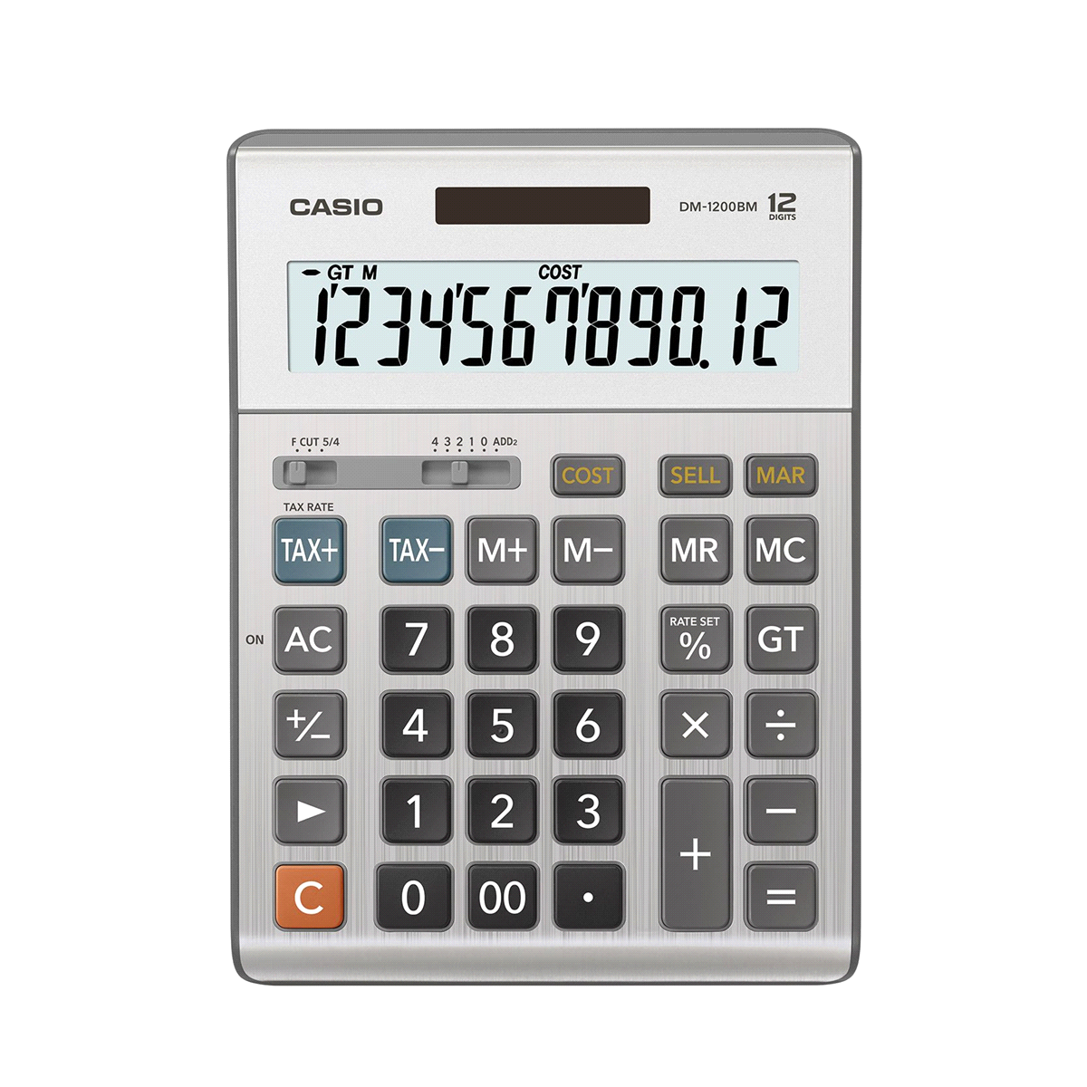 slide 1 of 5, Casio Basic Calculator - Light Gold (DM-1200BM), 1 ct