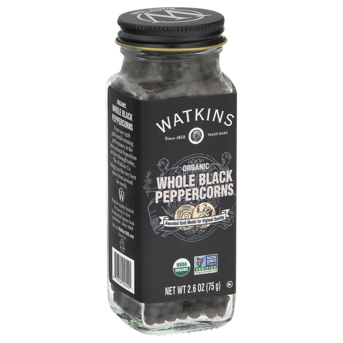 slide 8 of 9, Watkins Whole Black Organic Peppercorns 2.6 oz, 2.6 oz