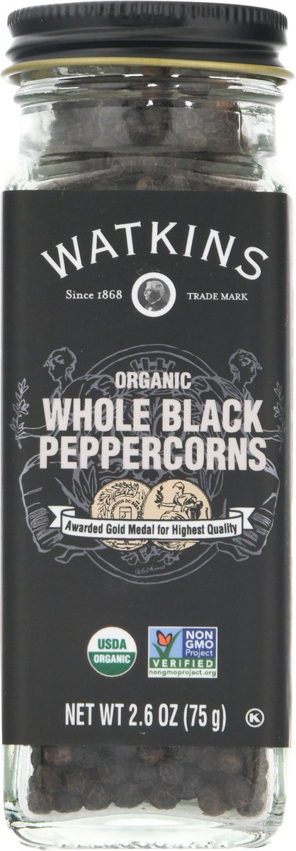 slide 2 of 9, Watkins Whole Black Organic Peppercorns 2.6 oz, 2.6 oz