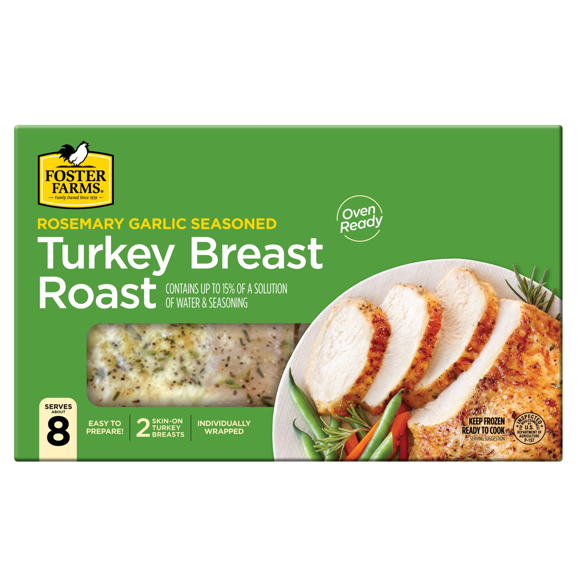 slide 1 of 3, Foster Farms Rosemary Garlic Roast Turkey Breast, 1 ct